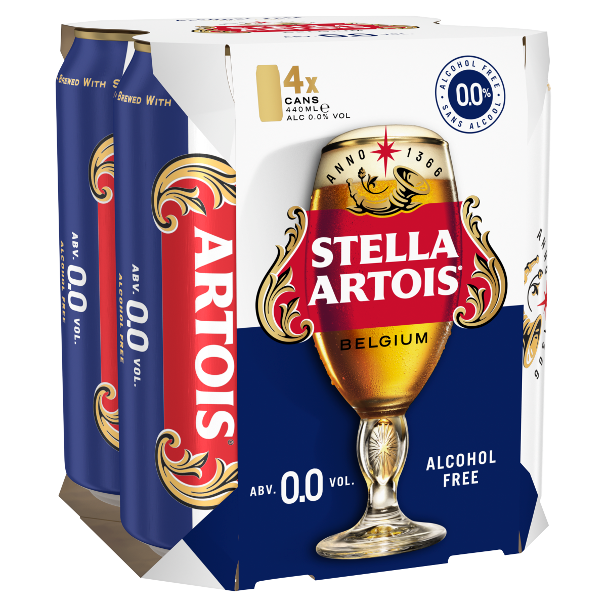 Stella Artois Belgium Alcohol Free 4 x 440ml