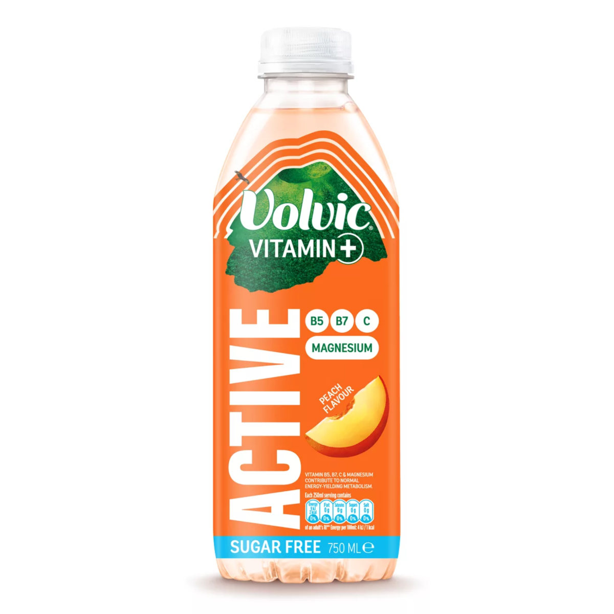 Volvic Vitamin + Peach Active – Vitamin Flavoured Water Sugar Free 750ml