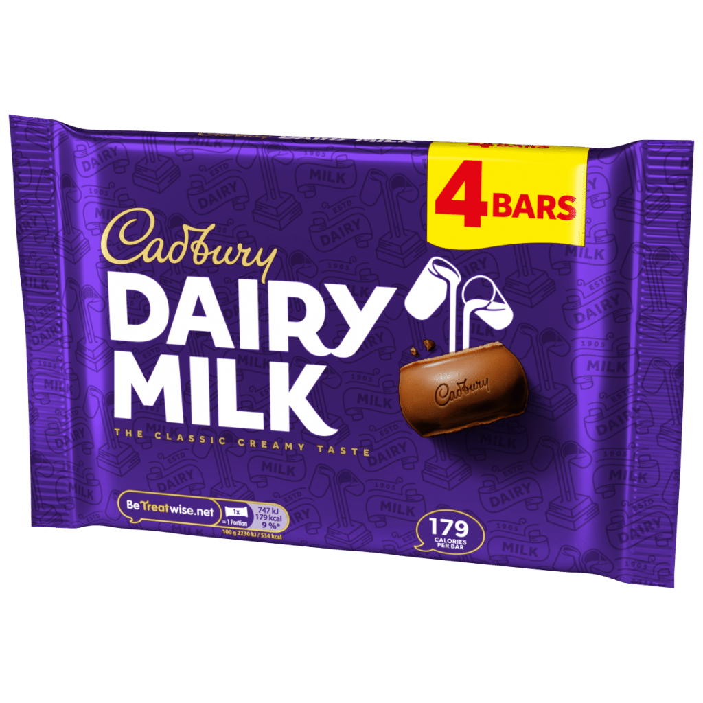 Cadbury Dairy Milk Chocolate Bar 4 Pack Multipack 134 g
