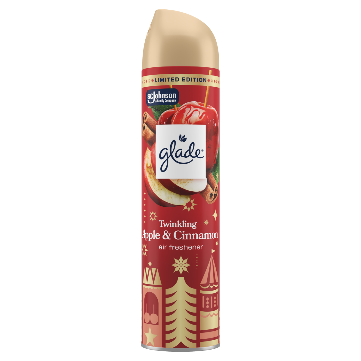 Glade Festive Aerosol, Twinkling Apple & Cinnamon, 300ml