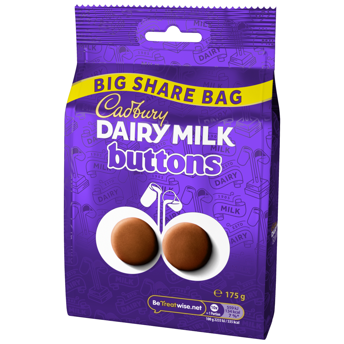 Cadbury Dairy Milk Chocolate Buttons Large Sharing Bag 175 g