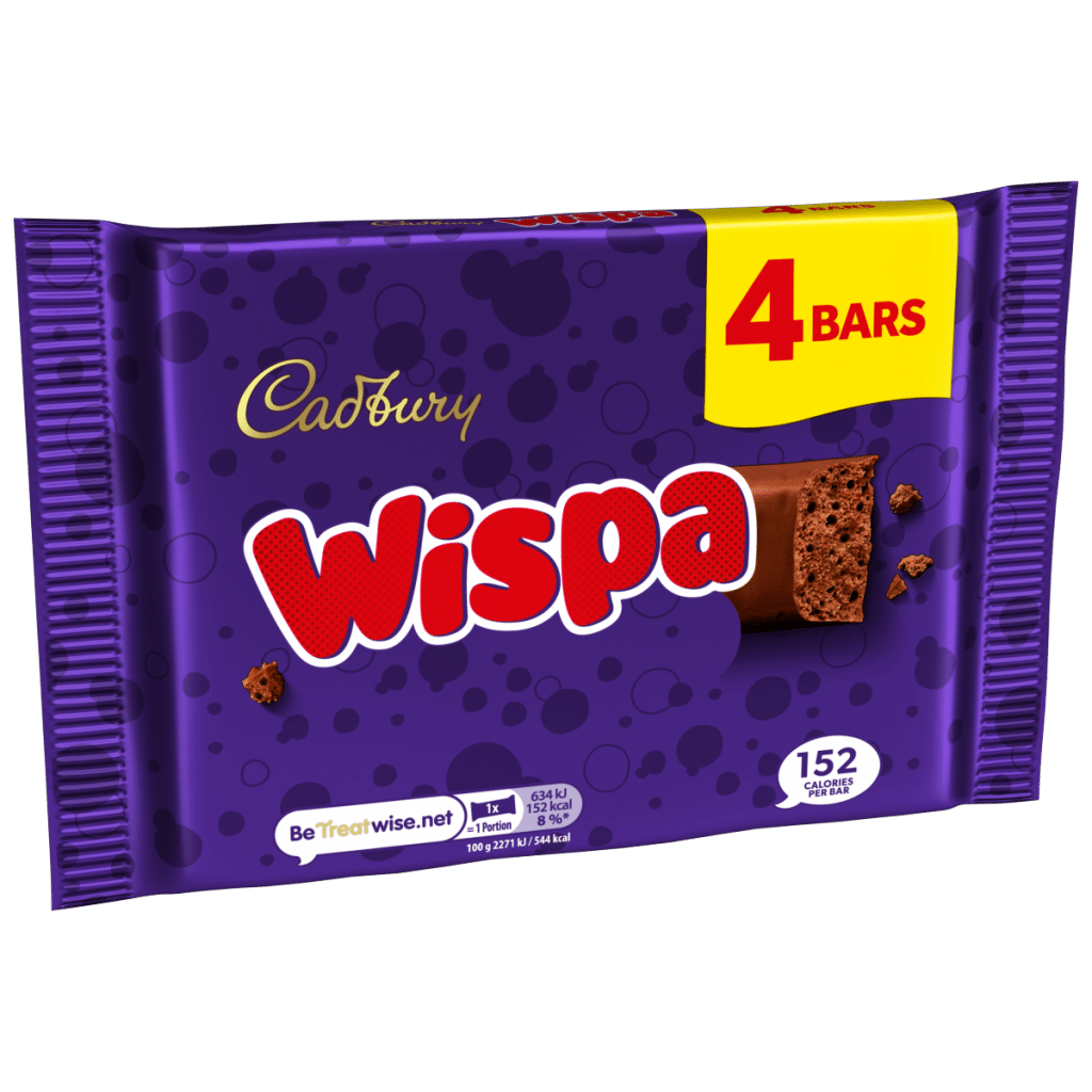 Cadbury Wispa Chocolate Bar 4 Pack Multipack (4×27.75g) 111 g
