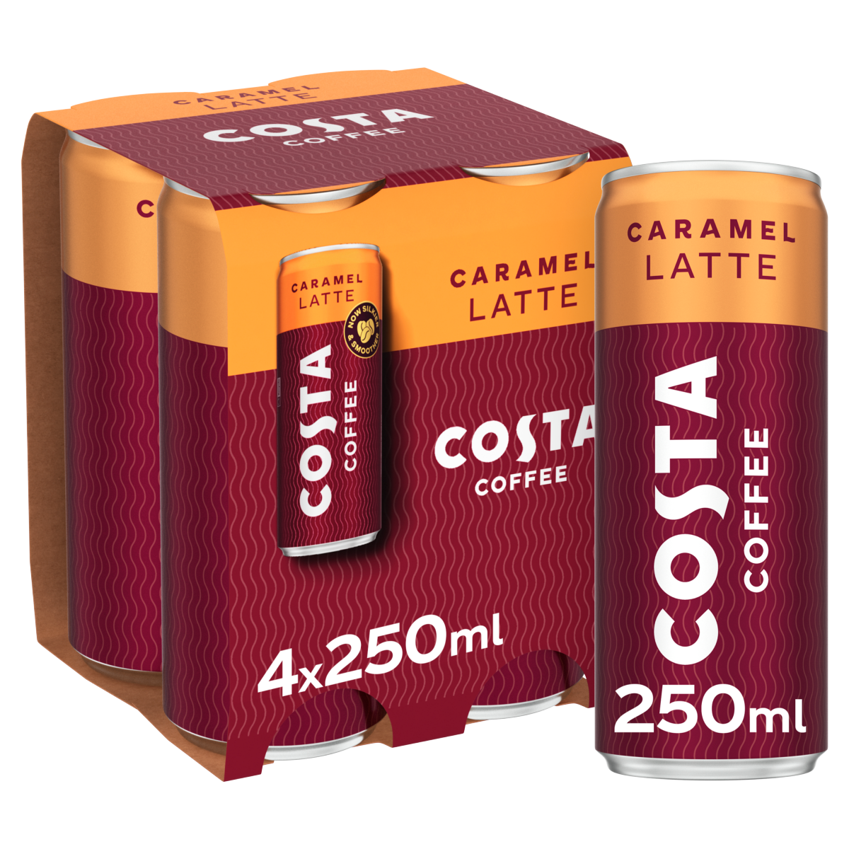 Costa Coffee Caramel Latte Iced Coffee 4 x 250ml Cans