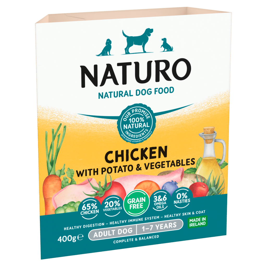 Naturo Natural Pet Food Chicken with Potato and Vegetables Adult Dog 1 – 7 Years 400g