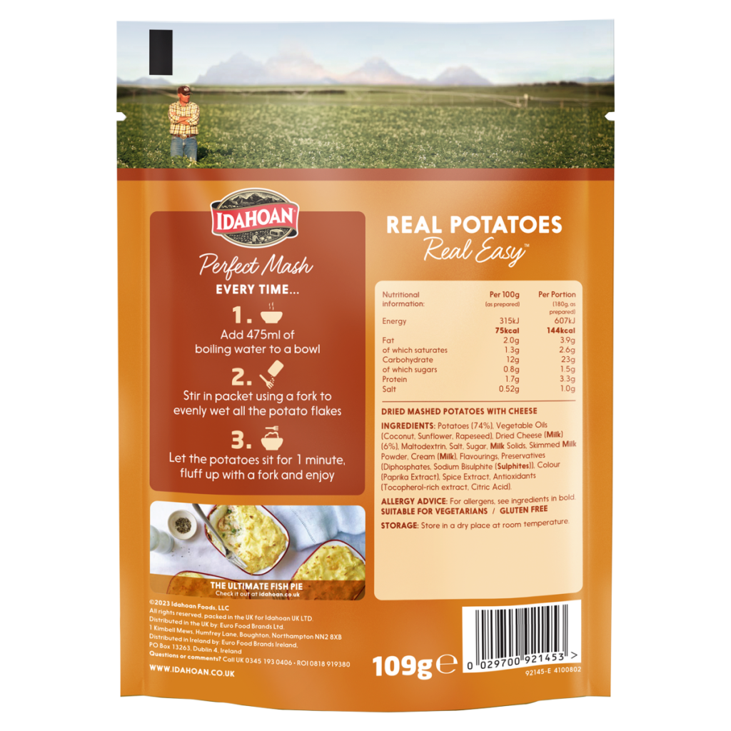 Idahoan Perfect Mash Cheddar Cheese Flavoured 109g