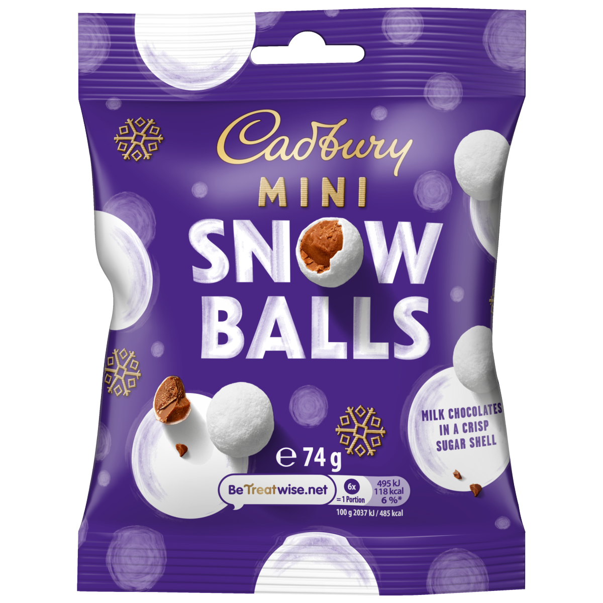 Cadbury Dairy Milk Chocolate Mini Snow Balls 74g