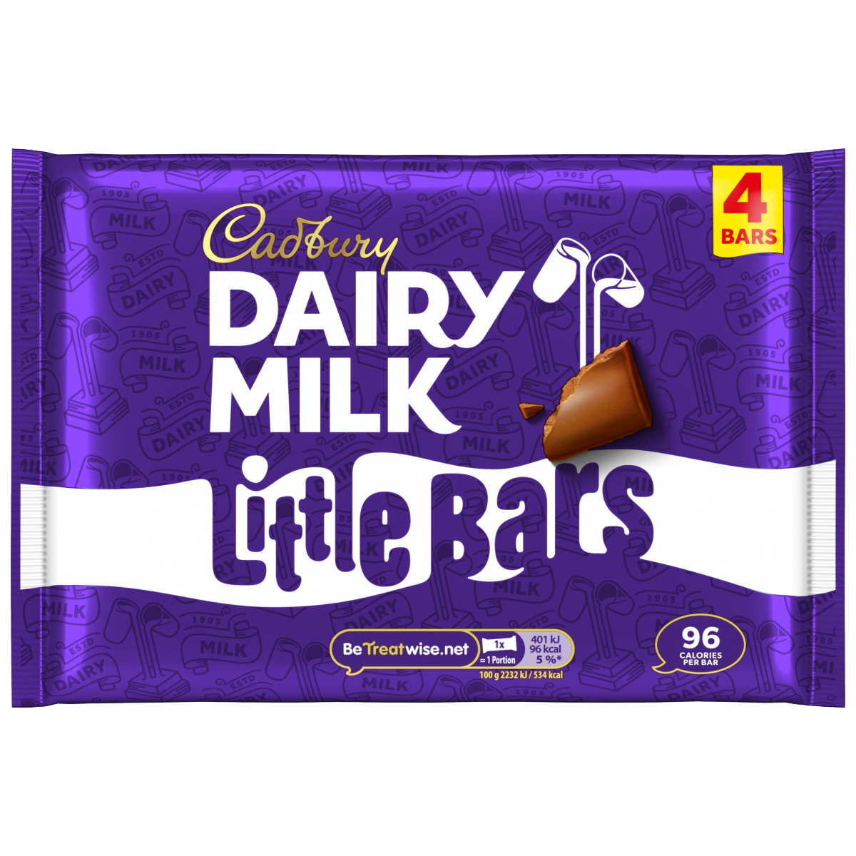 Cadbury Dairy Milk Little Bar Chocolate 4 Pack Multipack 72g (4 x 18g)