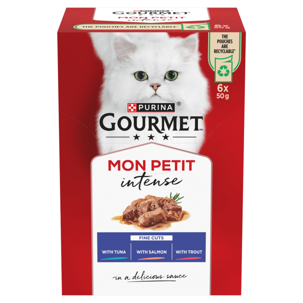 GOURMET Mon Petit Intense Tuna, Salmon, Trout Wet Cat Food 6x50g