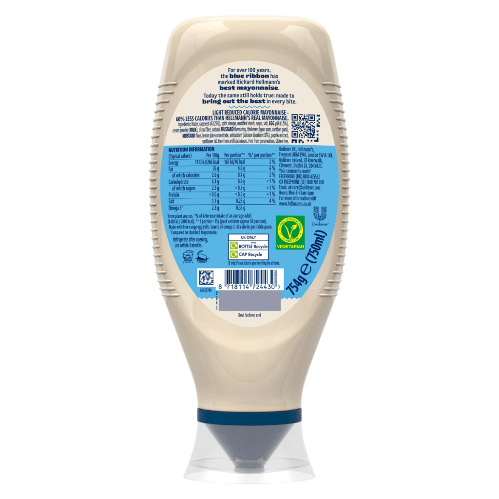 Hellmann’s Light Mayonnaise 750ml