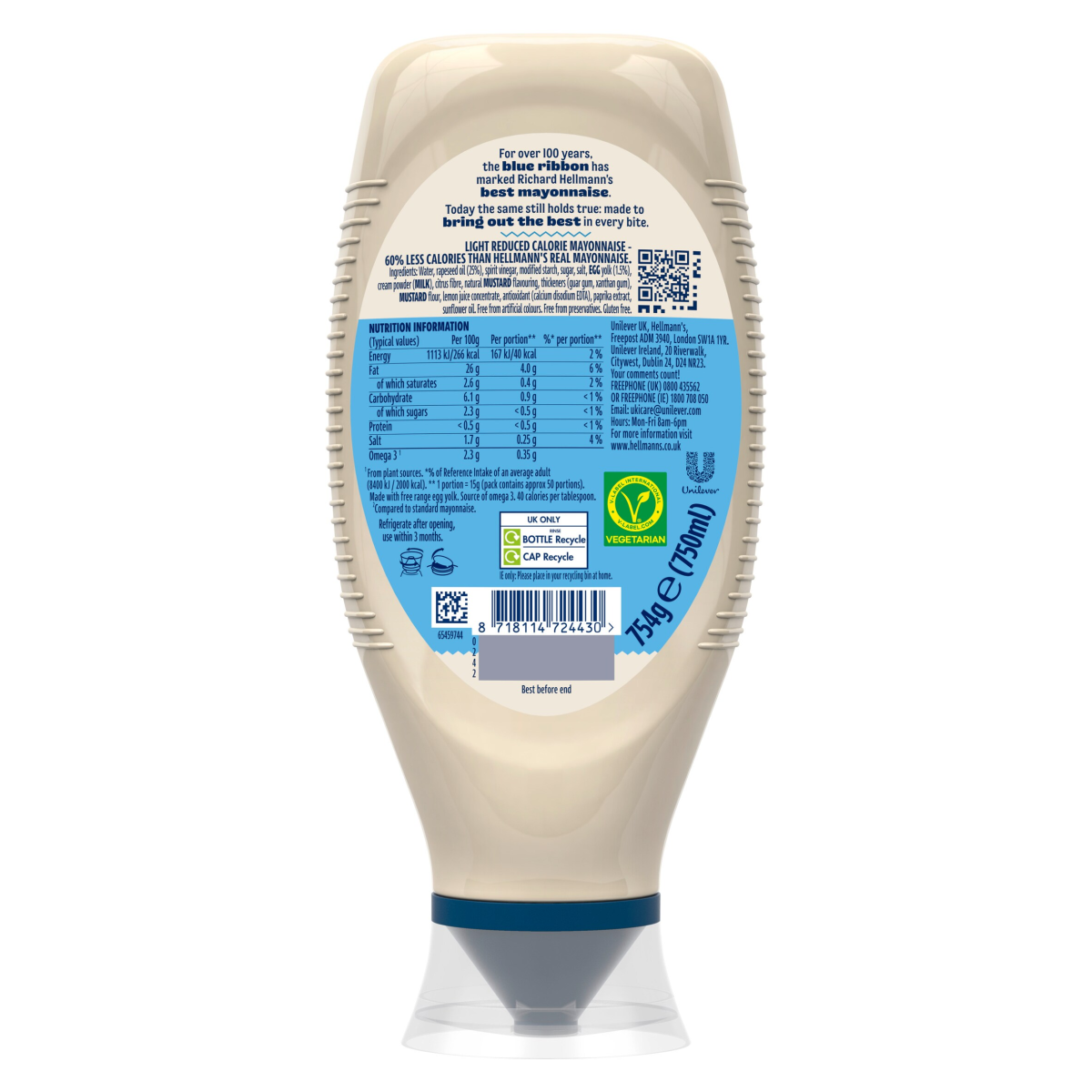 Hellmann’s Light Mayonnaise 750ml