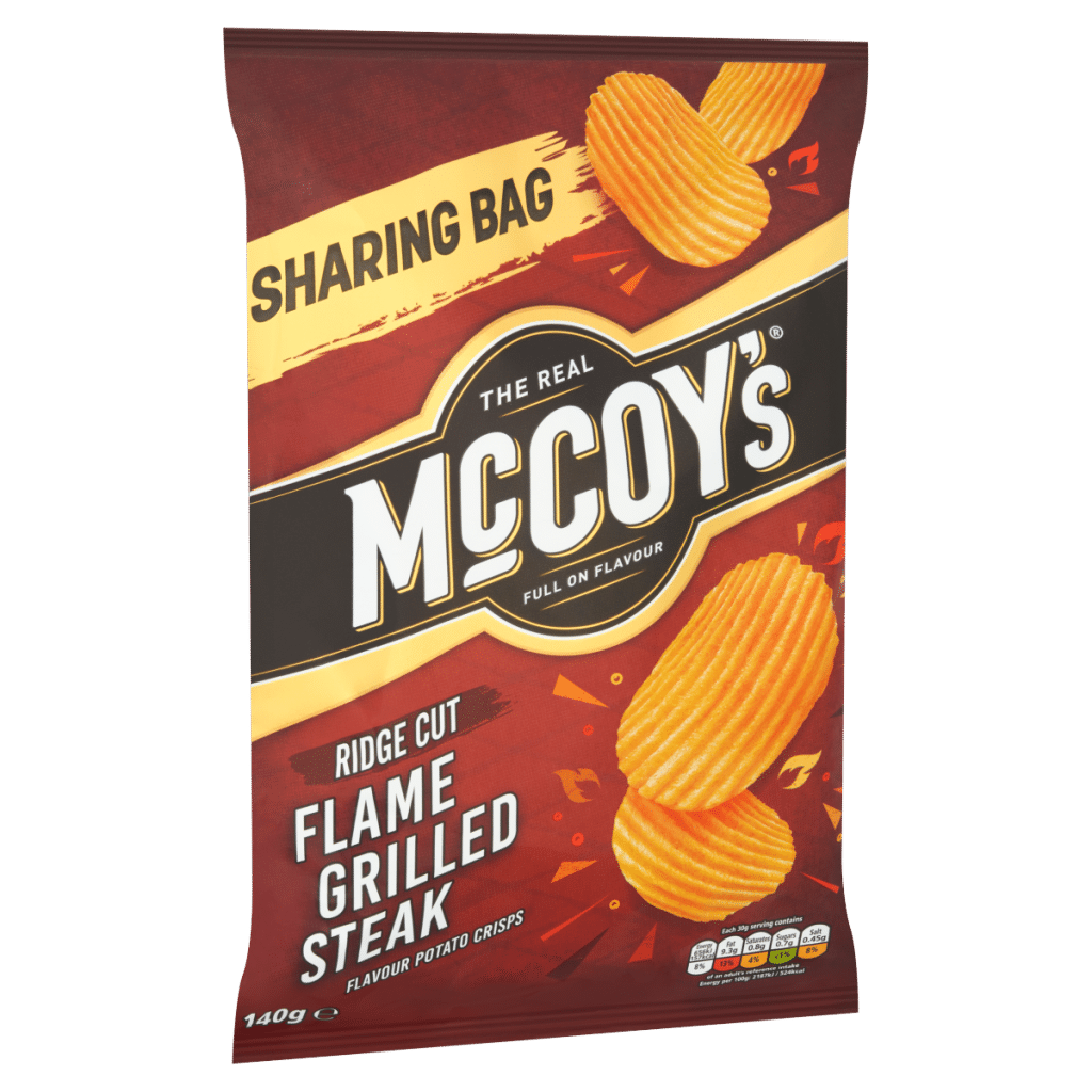 McCoy’s Ridge Cut Flame Grilled Steak Flavour Potato Crisps 140g