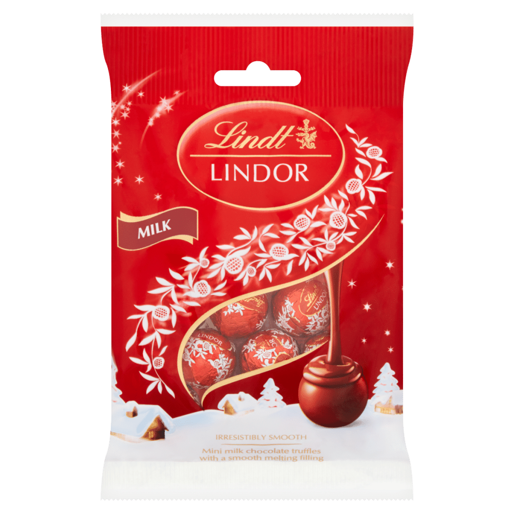 Lindt Lindor Christmas Milk Chocolate Mini Truffles Bag 80g