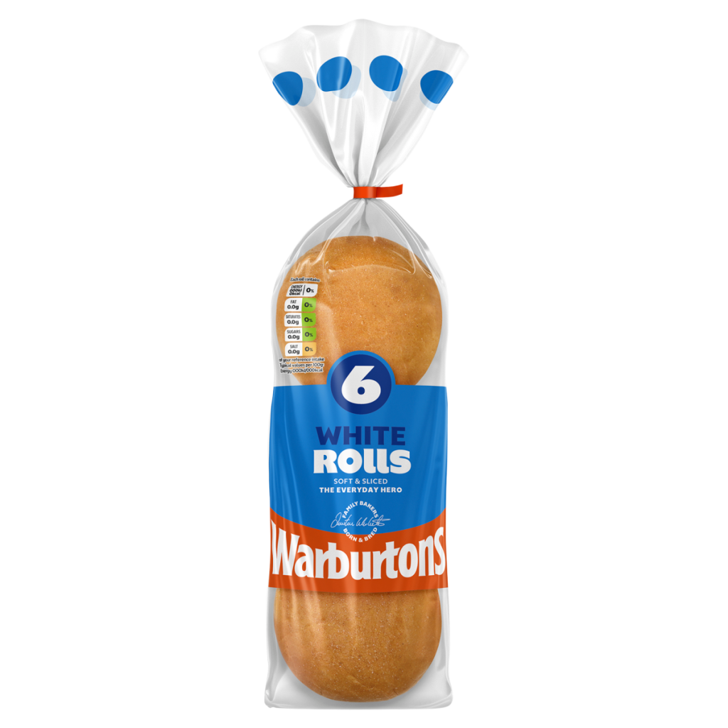 Warburtons 6 Soft & Sliced White Rolls