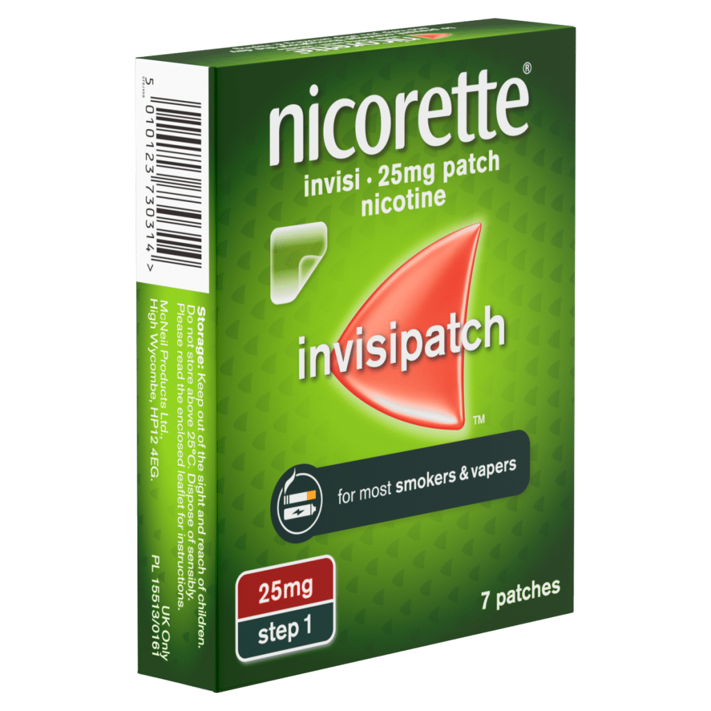Nicorette Invisipatch Step 1,7 patches, 25mg, Quit Smoking Aid
