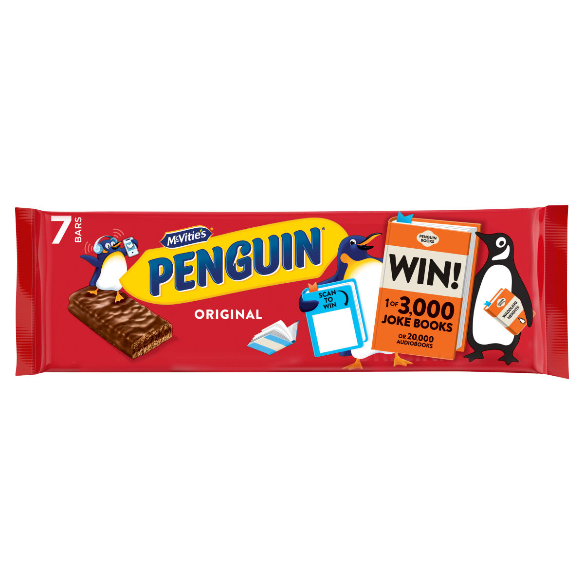 McVitie’s Penguin Original Chocolate Flavour Cream Filled Biscuit Bars 7 x 24.6g (172.2g)