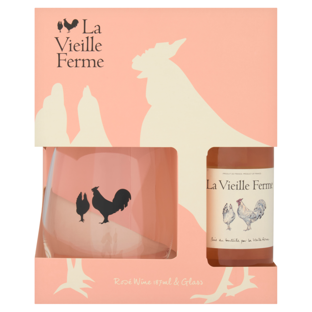La Vieille Ferme Rosé Wine 187ml & Glass