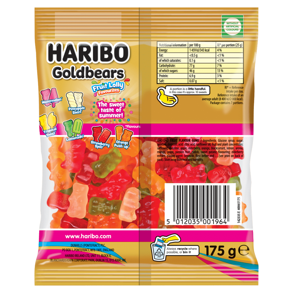 HARIBO Limited Edition Goldbears Fruit Lolly Favourites 175g