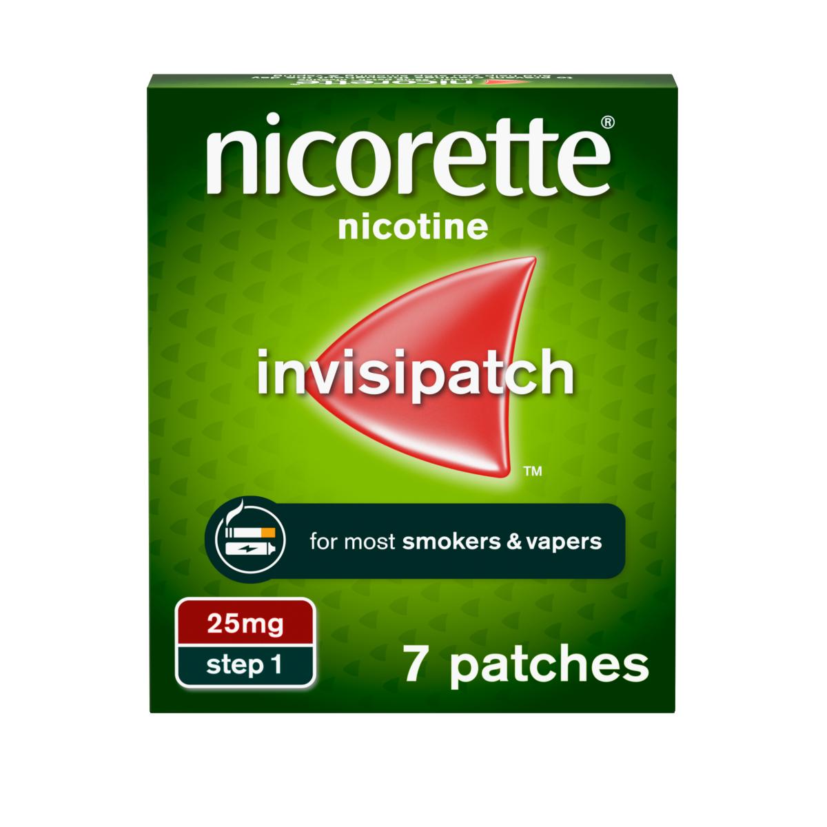 Nicorette Invisipatch Step 1,7 patches, 25mg, Quit Smoking Aid