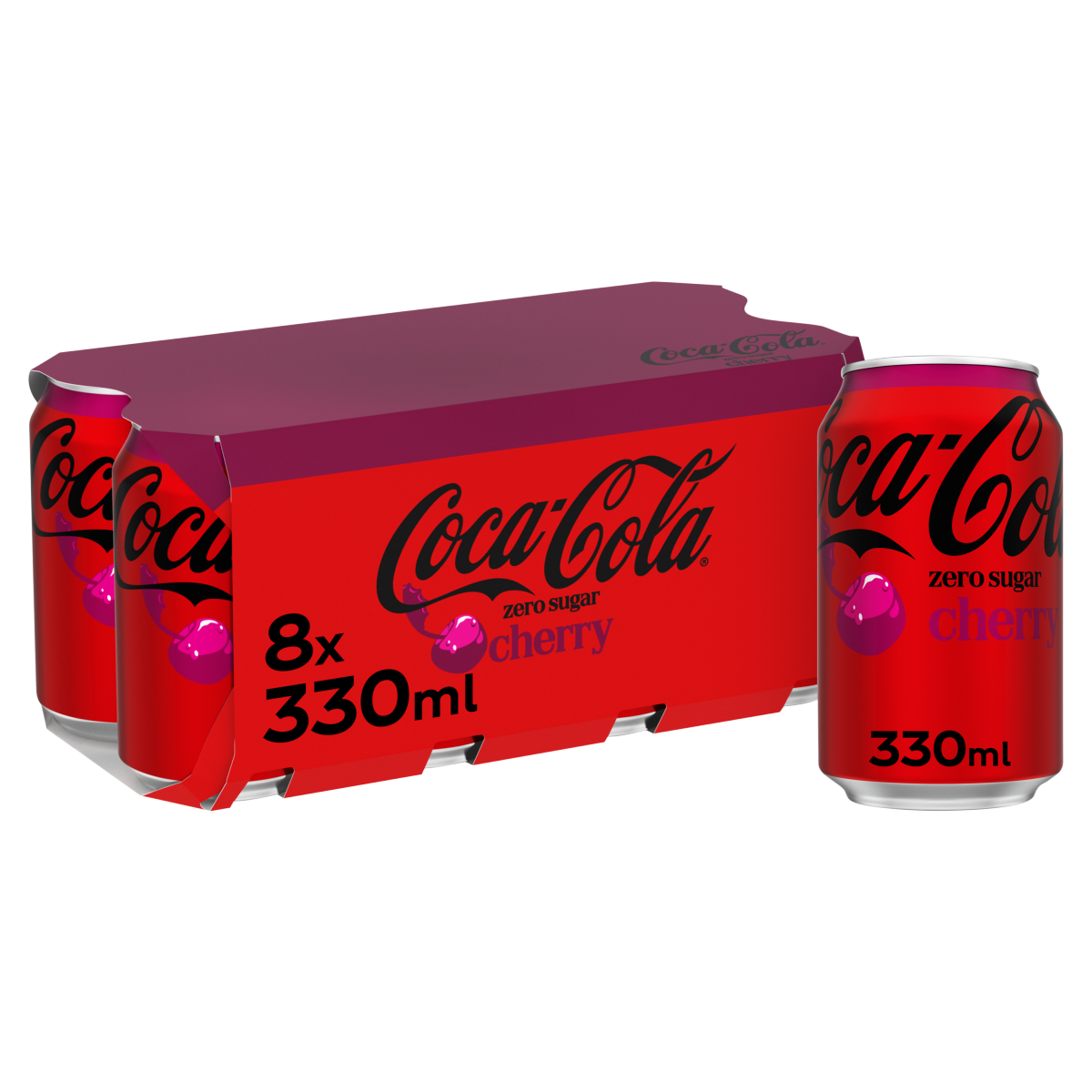 Coca-Cola Zero Sugar Cherry 8 x 330ml Cans