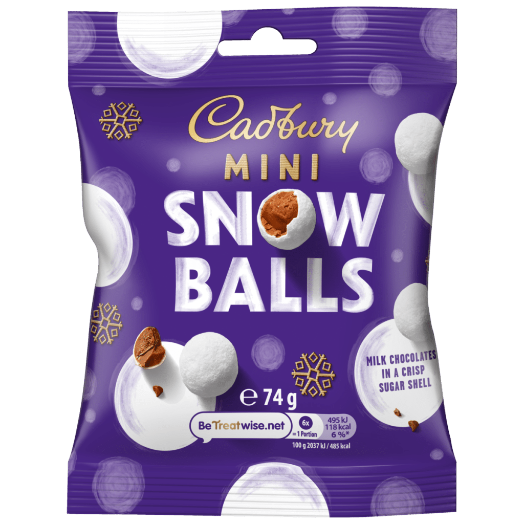 Cadbury Christmas Mini Snowballs Bag 74 g