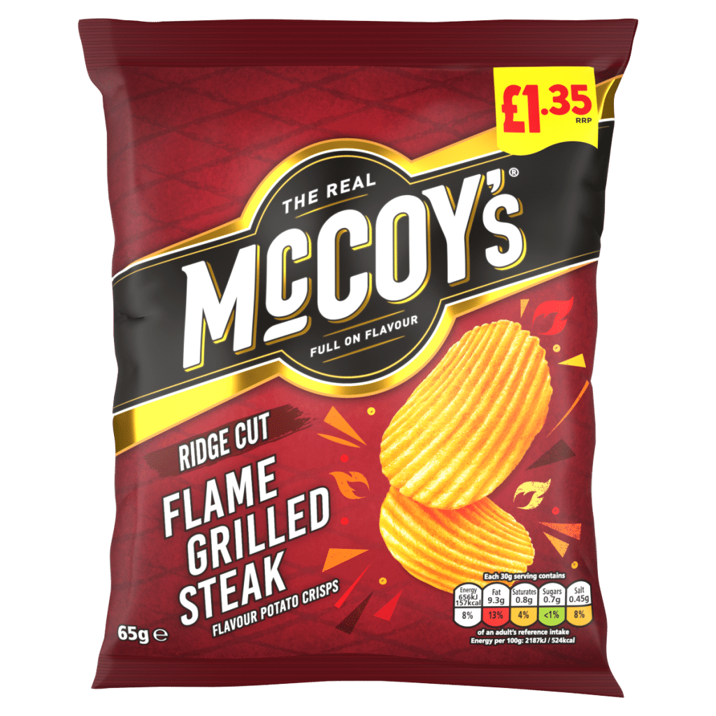 McCoy’s Ridge Cut Flame Grilled Steak Flavour Potato Crisps 65g