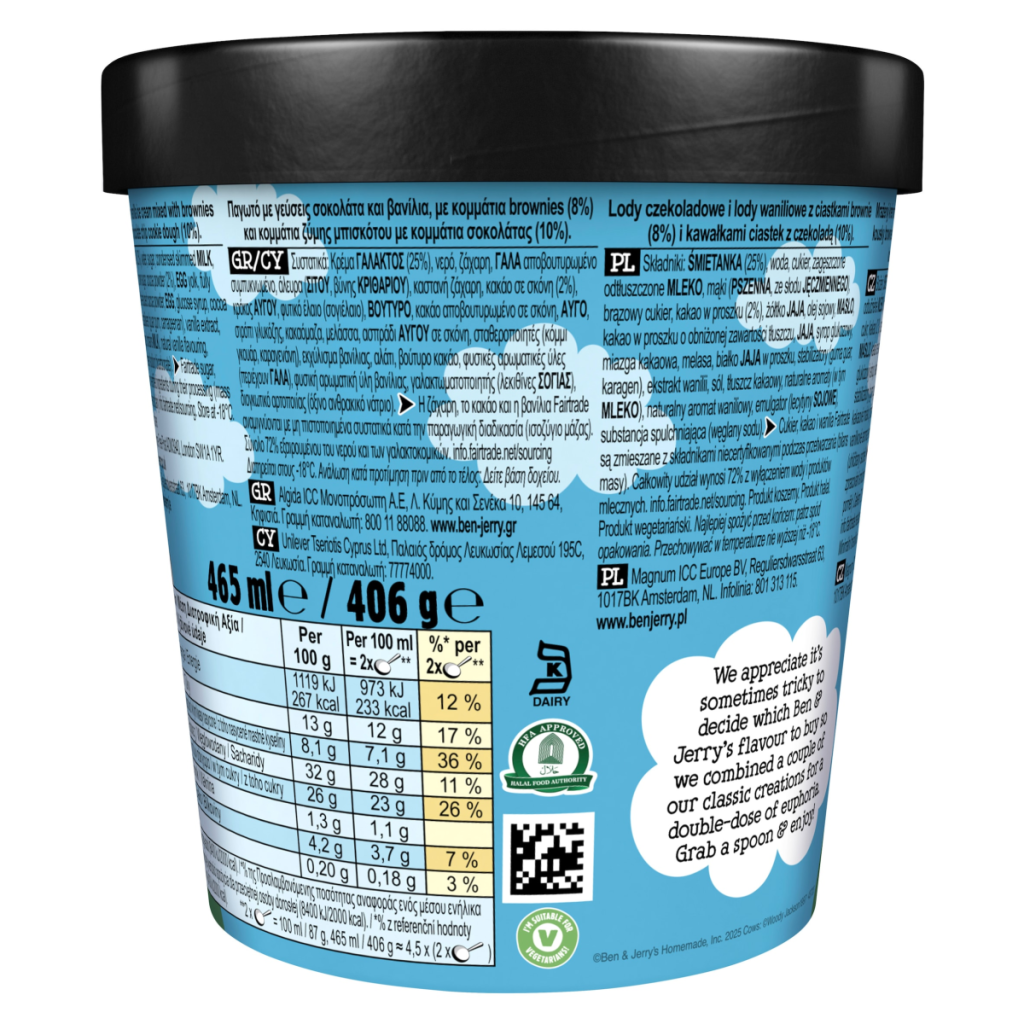Ben & Jerry’s Half Baked Ice Cream Tub 465 ml