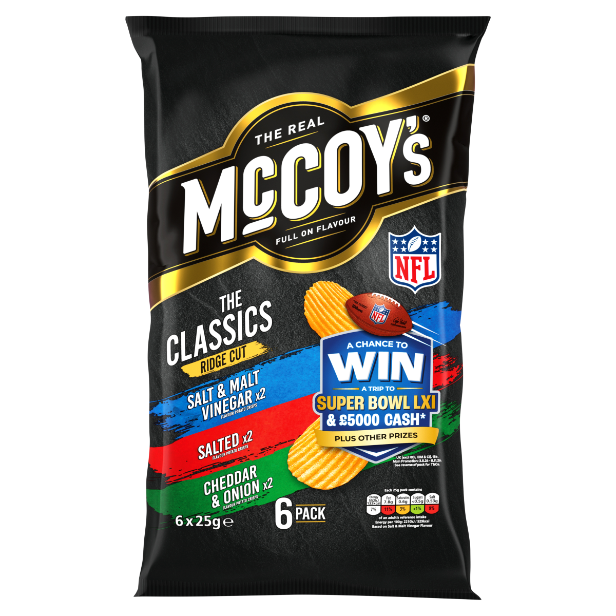 McCoy’s The Classic Ridge Cut Variety Multipack Crisps 6 x 25g