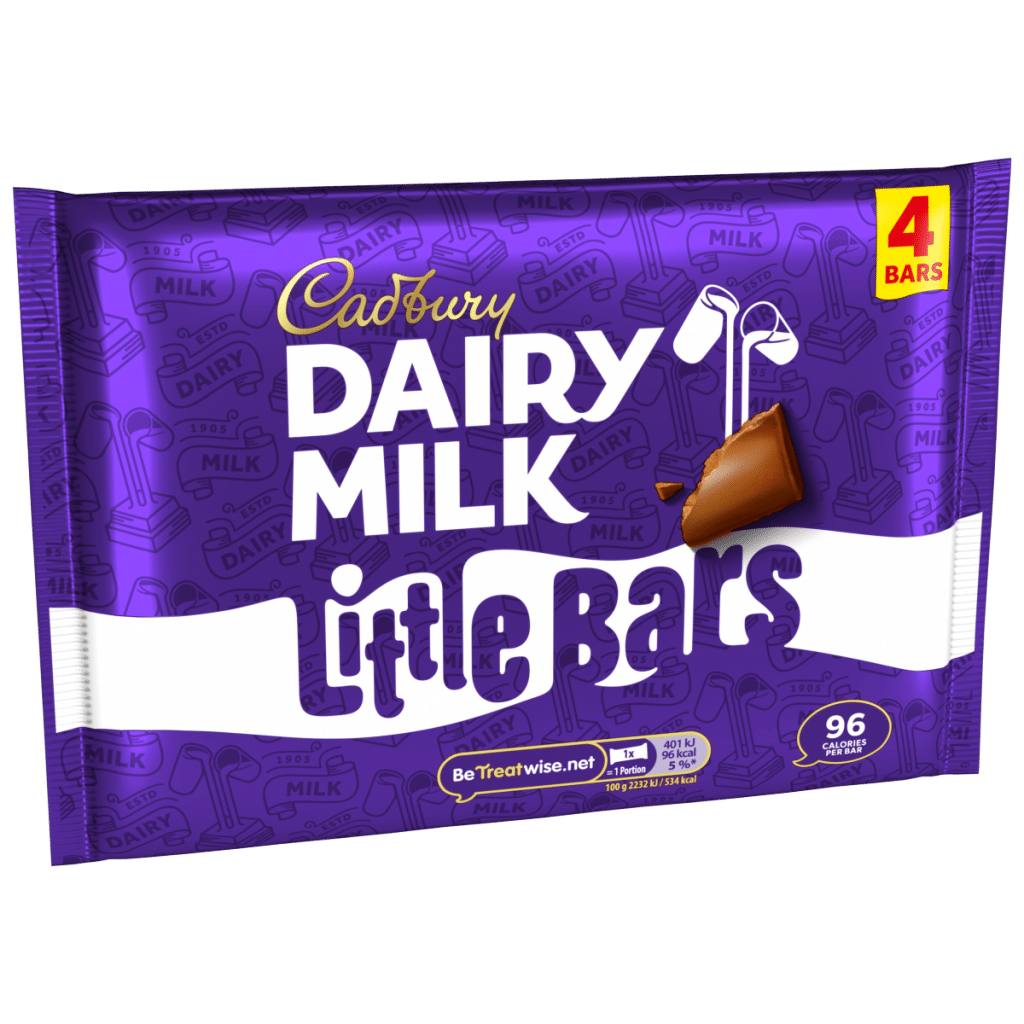 Cadbury Dairy Milk Little Bar Chocolate 4 Pack Multipack 72g (4 x 18g)