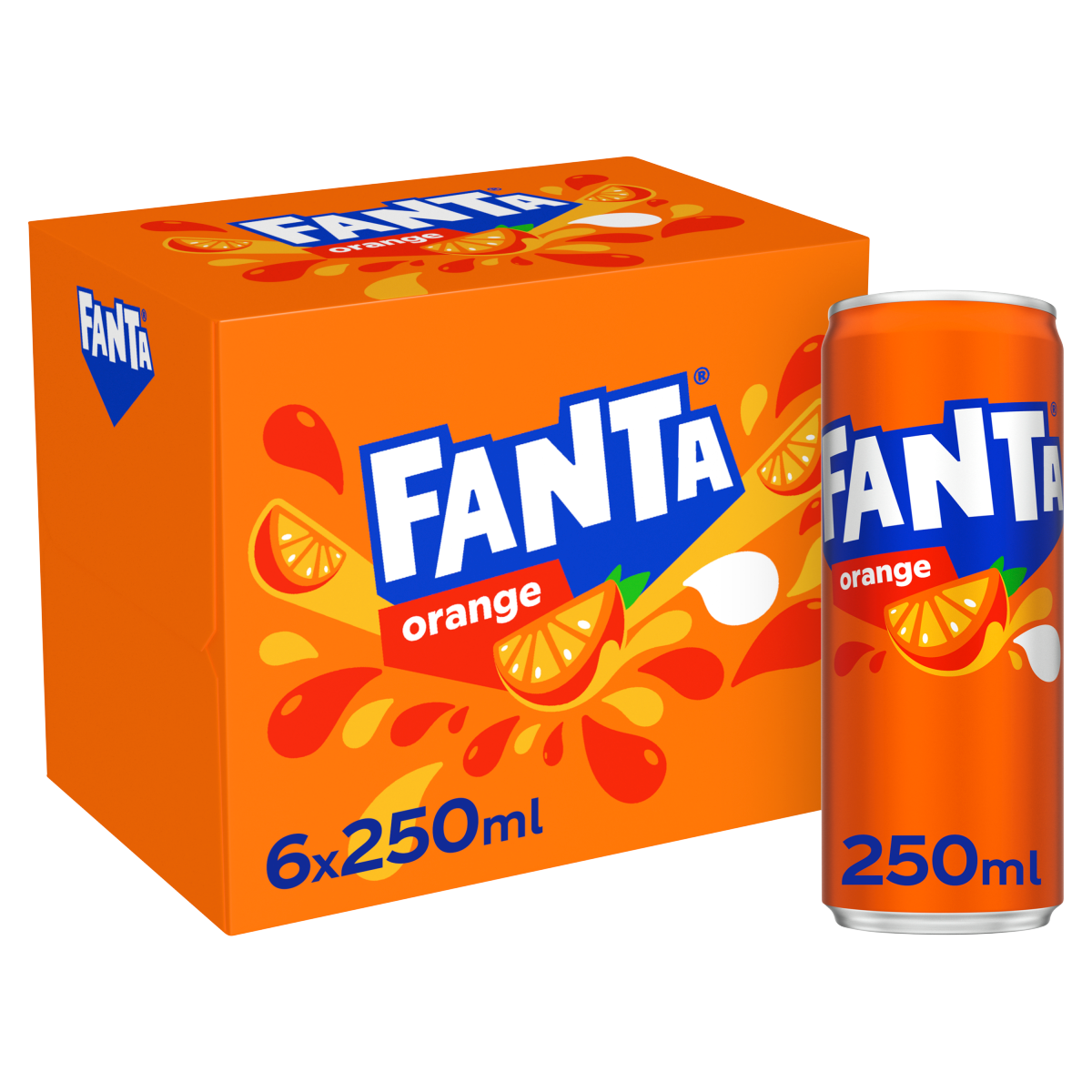 Fanta Orange 6 x 250ml Cans