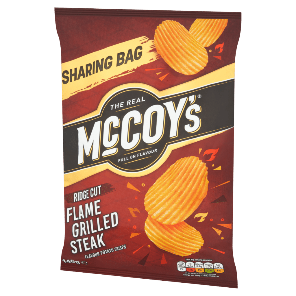 McCoy’s Ridge Cut Flame Grilled Steak Flavour Potato Crisps 140g