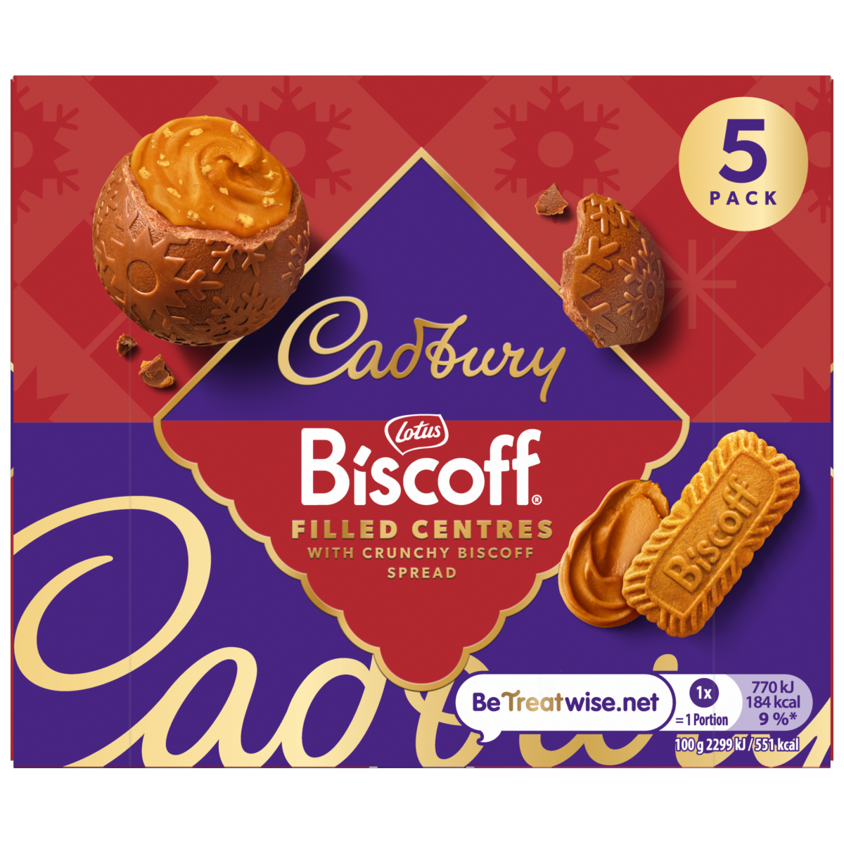 Cadbury Biscoff Filled Centres 5 pack 167.5 g