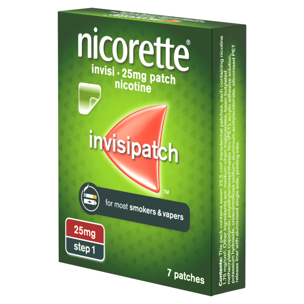 Nicorette Invisipatch Step 1,7 patches, 25mg, Quit Smoking Aid