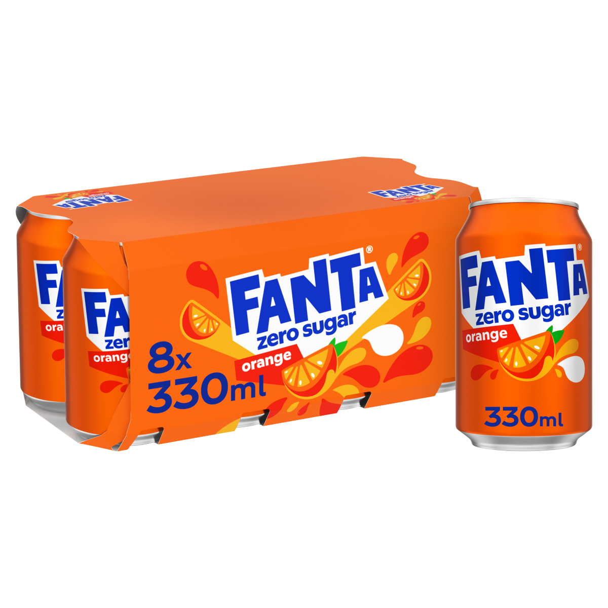 Fanta Orange Zero 8 x 330ml Cans