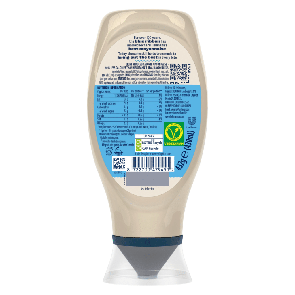 Hellmann’s Light Mayonnaise 430ml