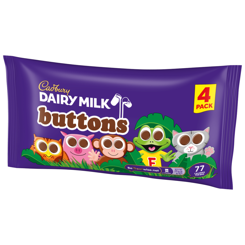 Cadbury Dairy Milk Chocolate Buttons 4 Pack Multipack 57.6g (4 x 14.4g)