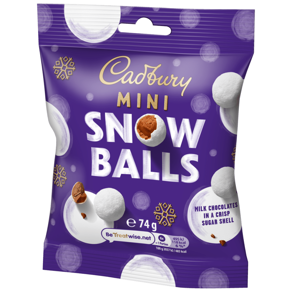Cadbury Christmas Mini Snowballs Bag 74 g