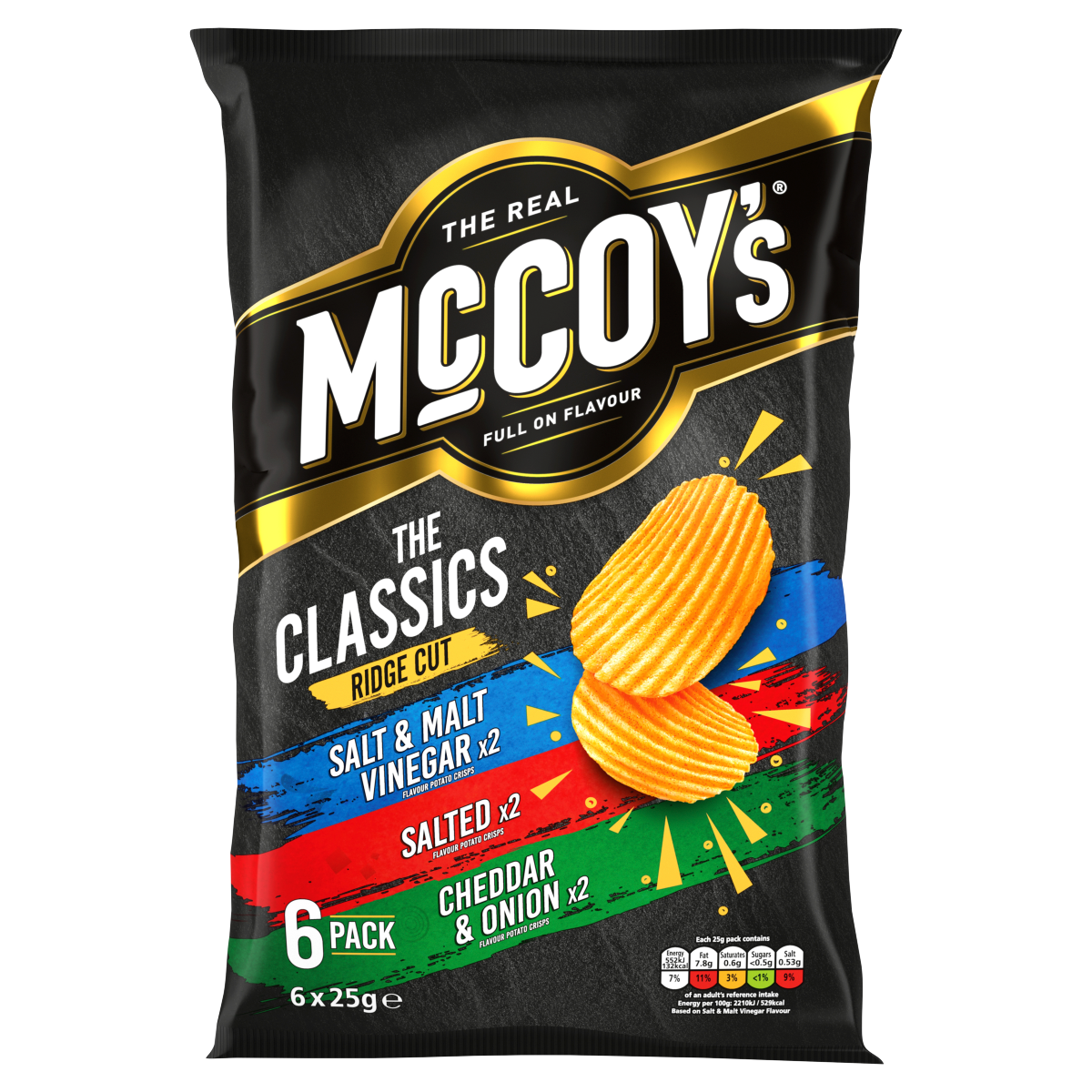 McCoy’s The Classic Ridge Cut Variety Multipack Crisps 6 x 25g
