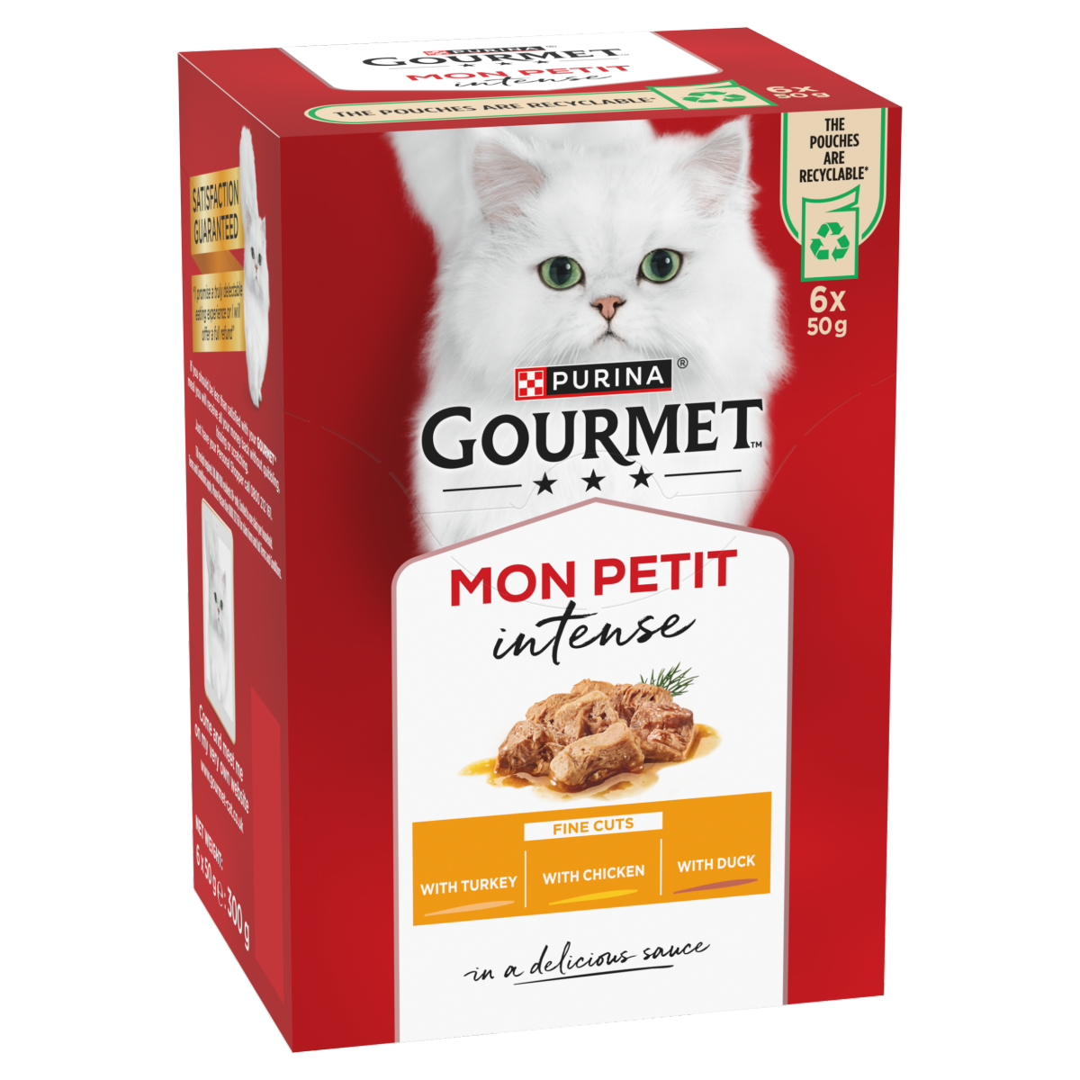 GOURMET Mon Petit Intense Duck, Chicken, Turkey Wet Cat Food 6x50g