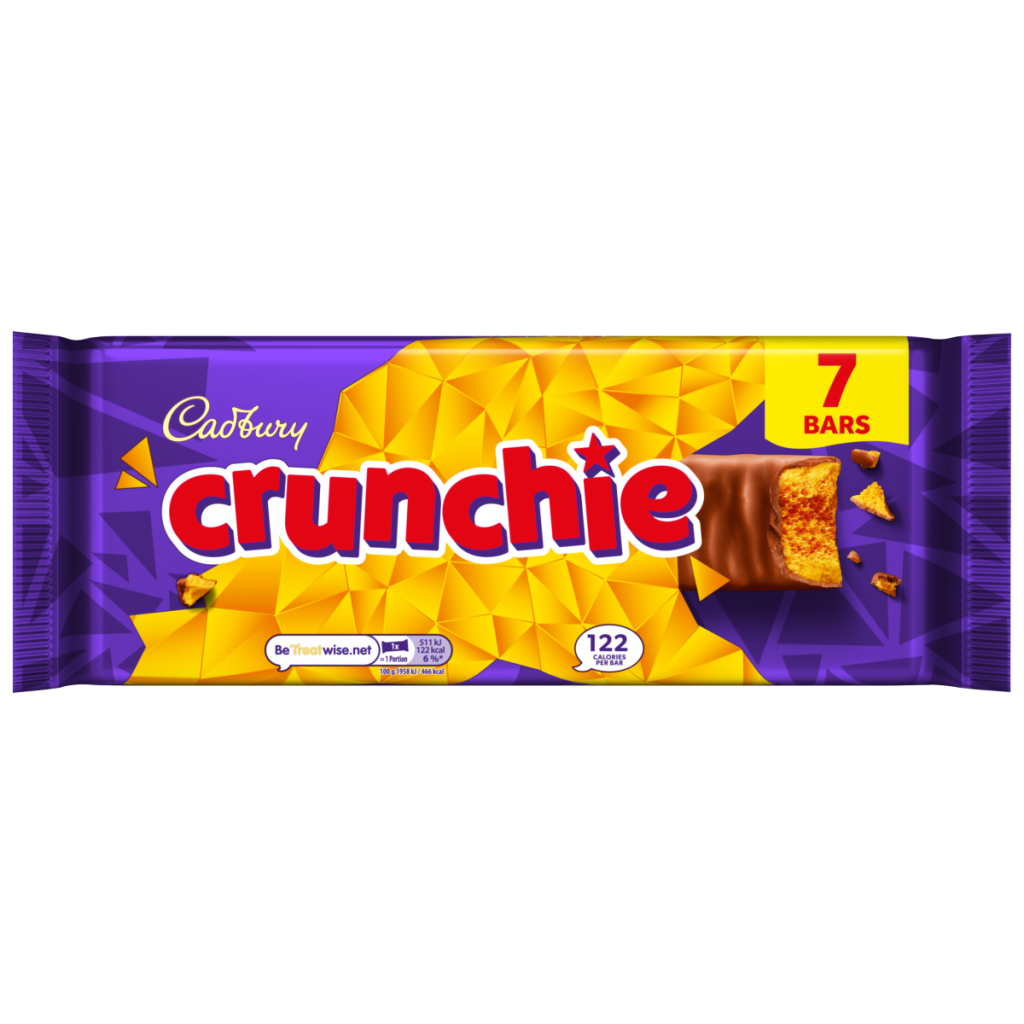 Cadbury Crunchie Chocolate Bar 7 Pack Multipack 182.7g (7 x 26.1g)