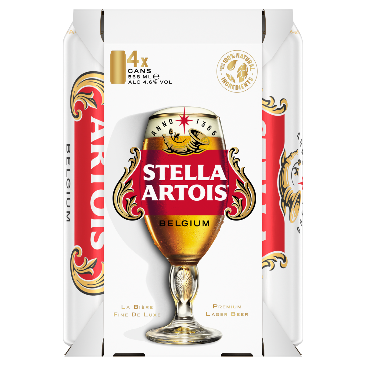 Stella Artois Belgium Premium Lager Beer 4 x 568ml