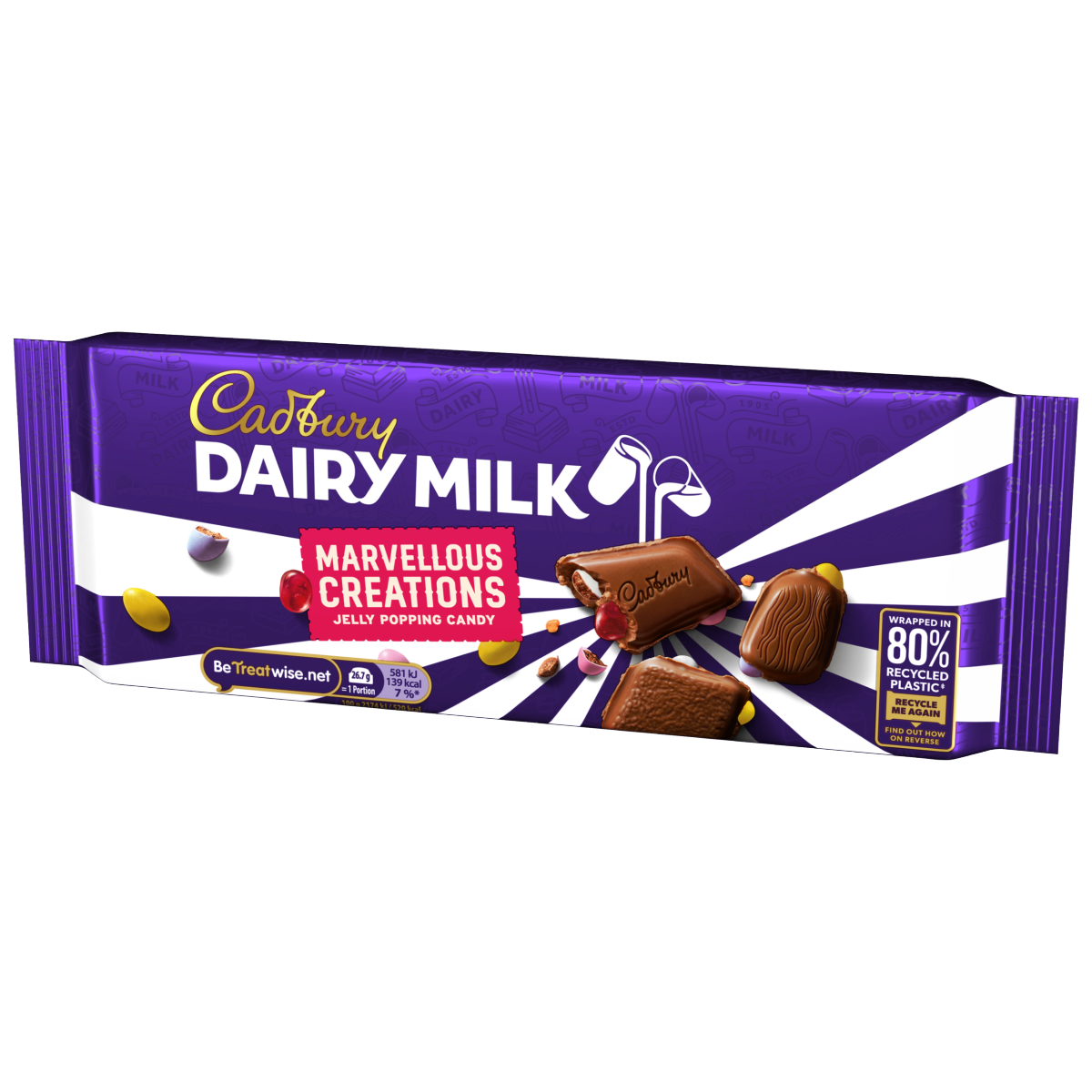 Cadbury Marvellous Creation Jelly Popping Candy Shells Chocolate Bar 160 g