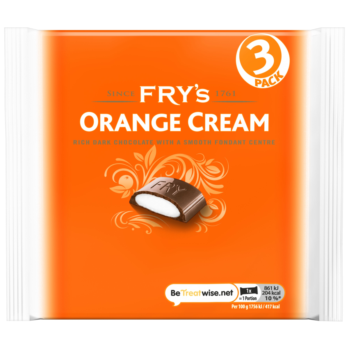 FRY’s Orange Cream Chocolate Bar 3 Pack Multipack 147 g