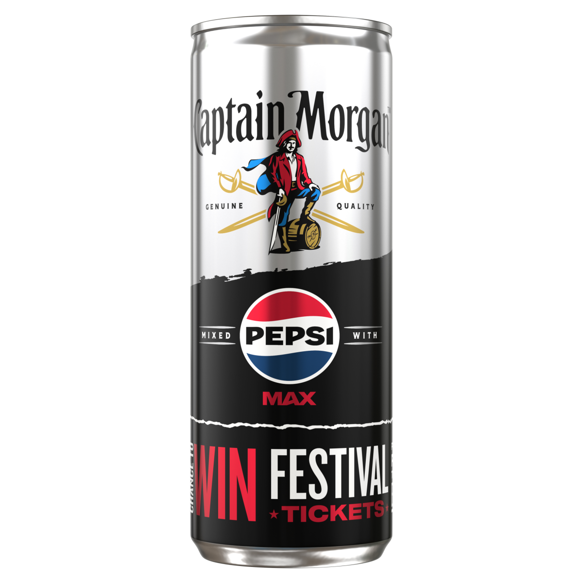Captain Morgan Original Spiced Gold and Pepsi MAX® Premix 250ml 5% vol can