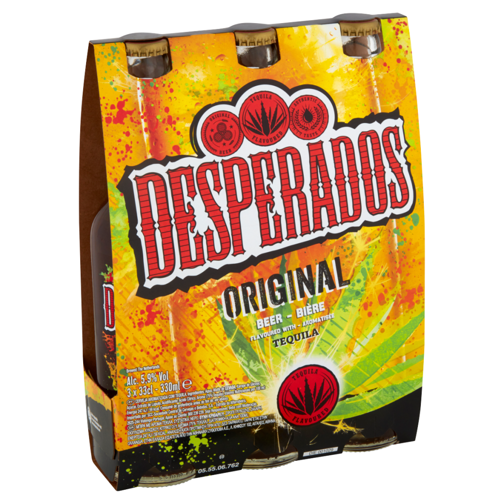 Desperados Tequila Lager Beer 3 x 330ml Bottles