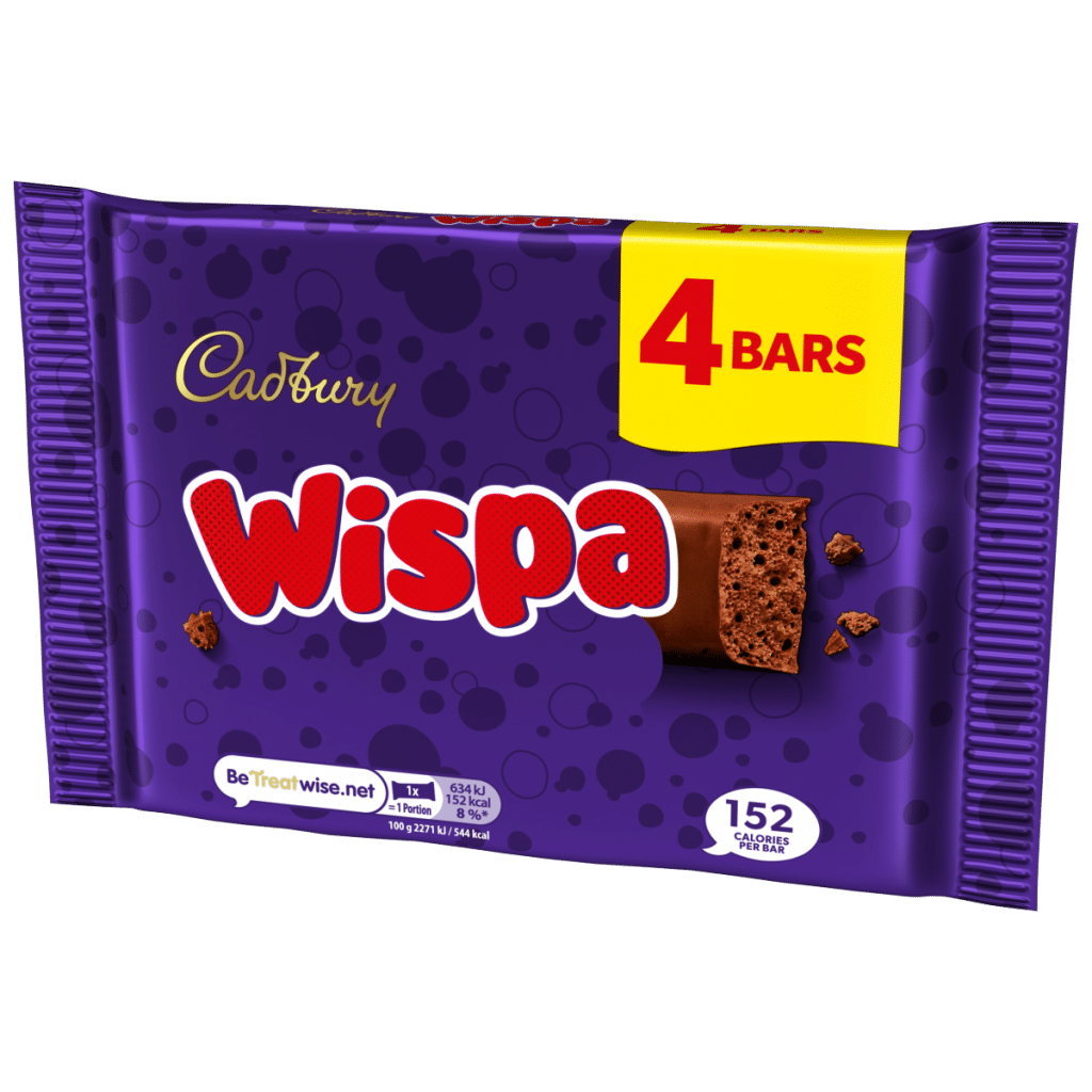Cadbury Wispa Chocolate Bar 4 Pack Multipack (4×27.75g) 111 g