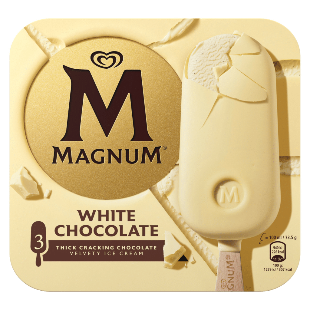 Magnum White Chocolate Ice Cream Sticks 3x 100 ml