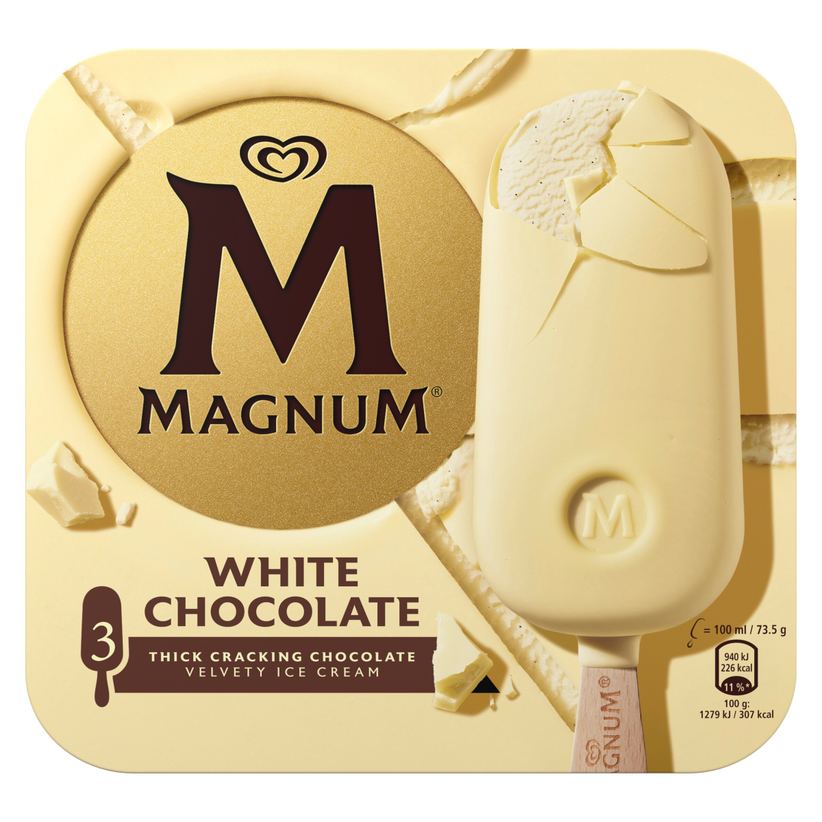 Magnum White Chocolate Ice Cream Sticks 3x 100 ml