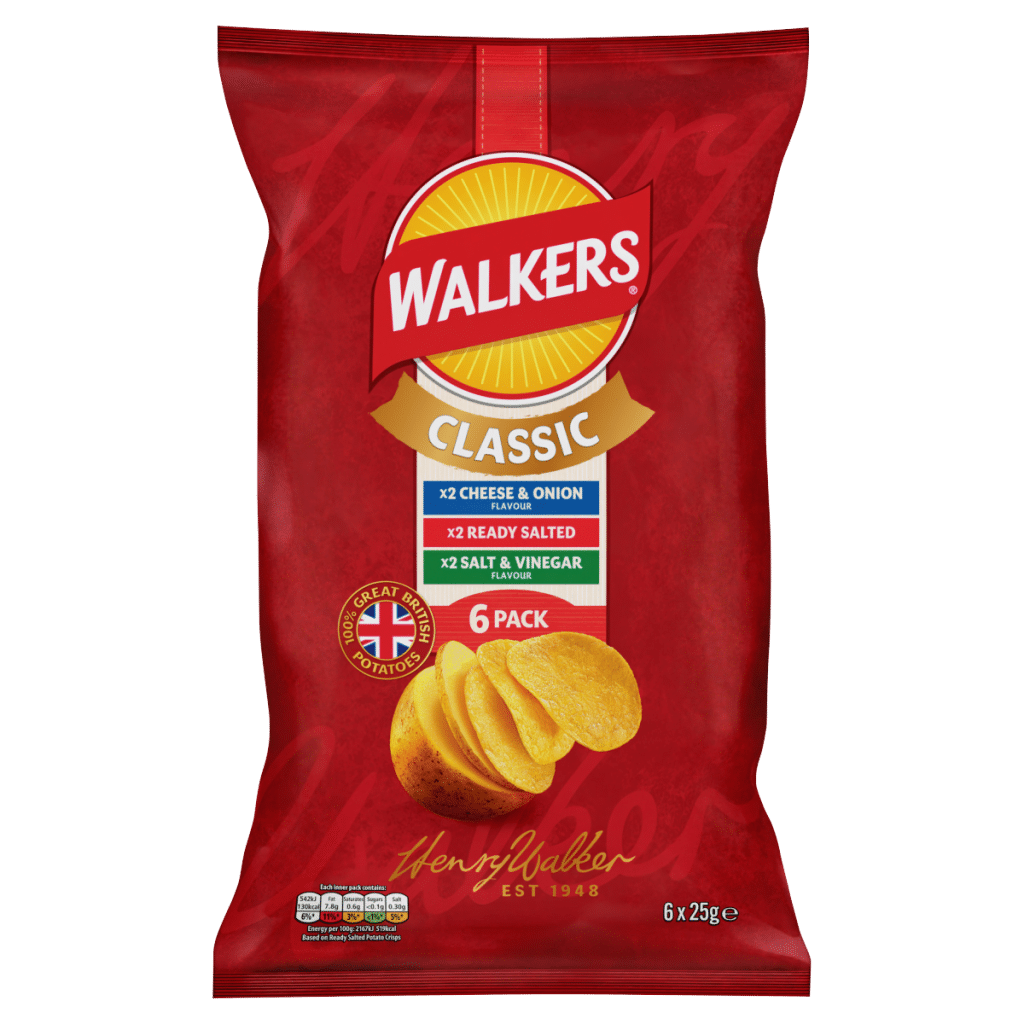 Walkers Classic Pack 6 x 25g