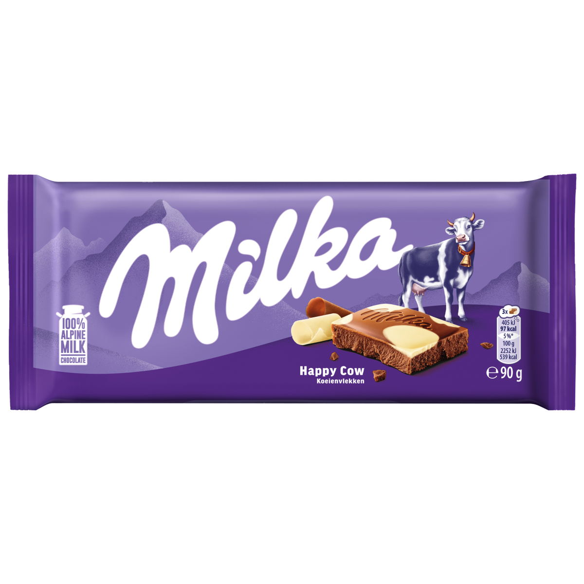 Milka Happy Cow Milk & White Chocolate Bar 90g