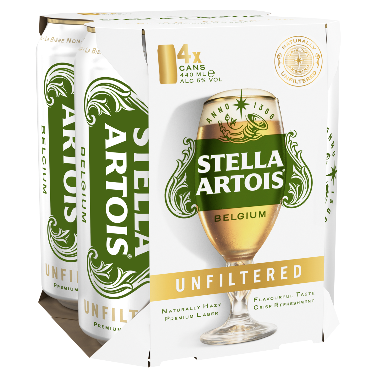 Stella Artois Belgium Unfiltered Premium Lager 4 x 440ml